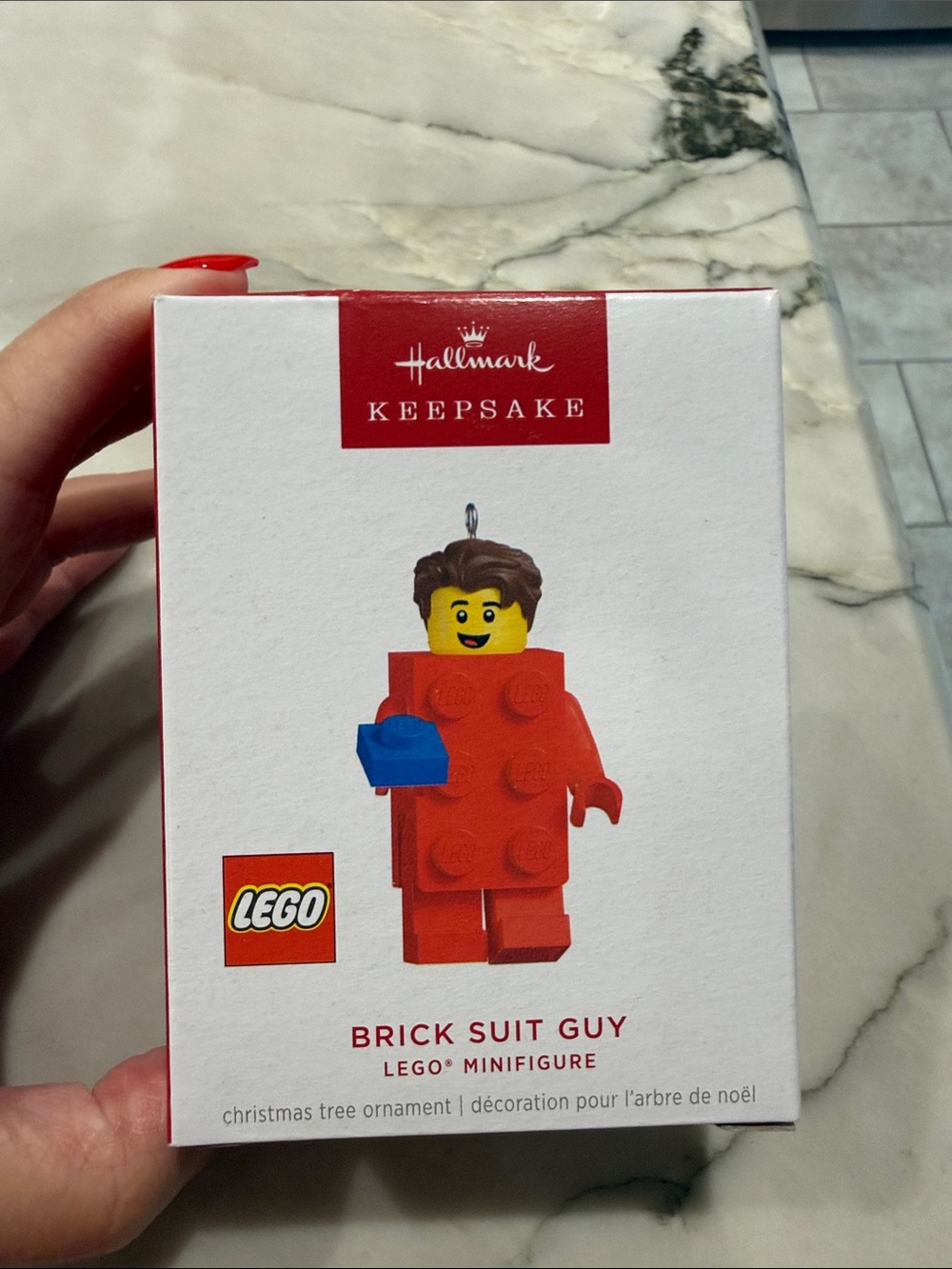 LEGO Brick Suit Guy Ornament - Red